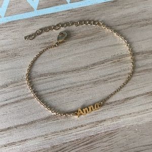 NWOT** ‘Anna’ Name Gold Bracelet